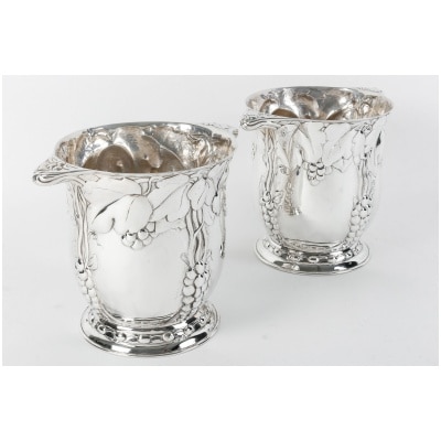 JEAN SERRIERE – PAIR OF SILVER COOLERS CIRCA 1900