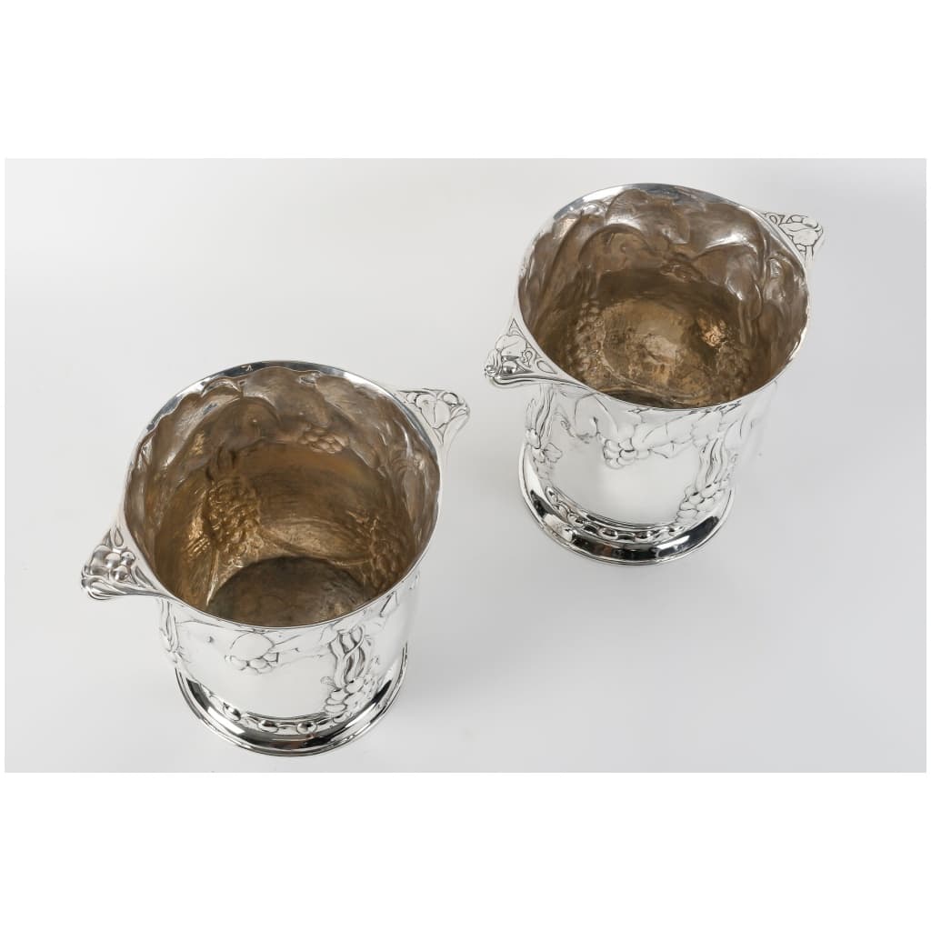JEAN SERRIERE – PAIR OF SILVER COOLERS CIRCA 1900 35
