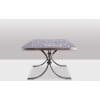 Dining room table in polished metal and ceramic. 1970s. 19