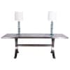 Dining room table in polished metal and ceramic. 1970s. 22
