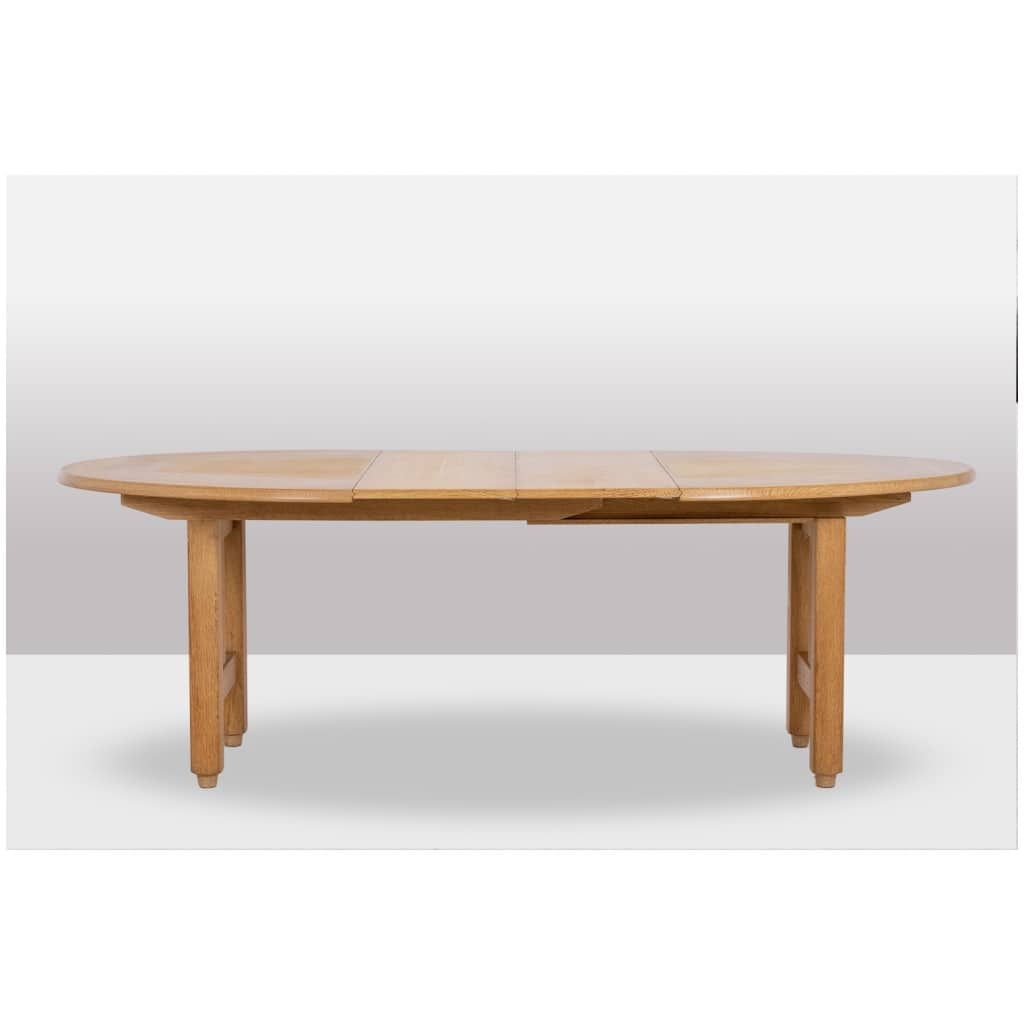 Guillerme and Chambron. Natural oak table. 1970s. 4