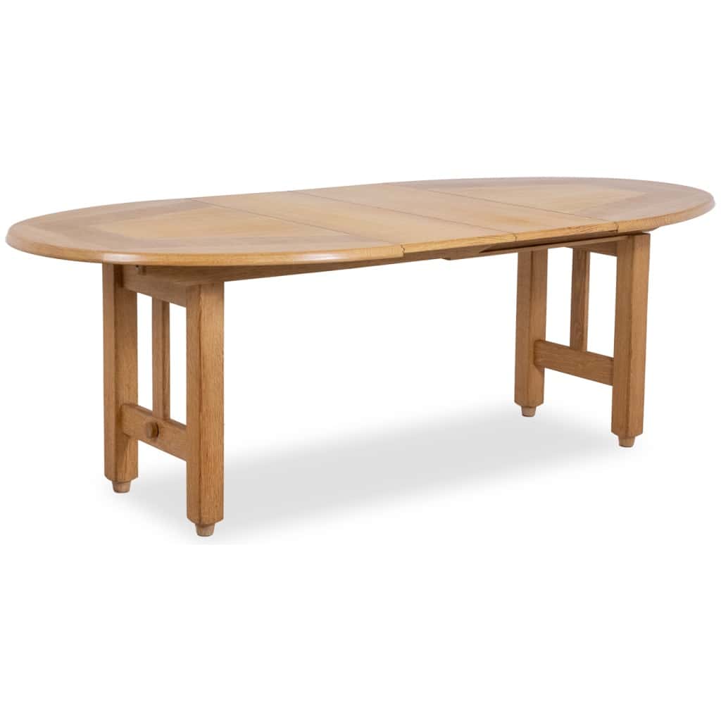 Guillerme and Chambron. Natural oak table. 1970s. 3