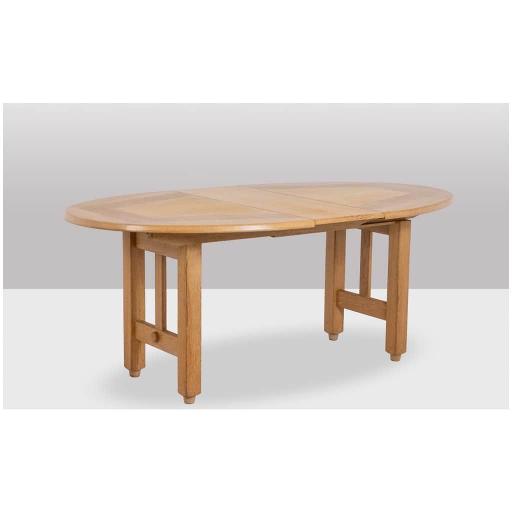 Guillerme and Chambron. Natural oak table. 1970s. 6