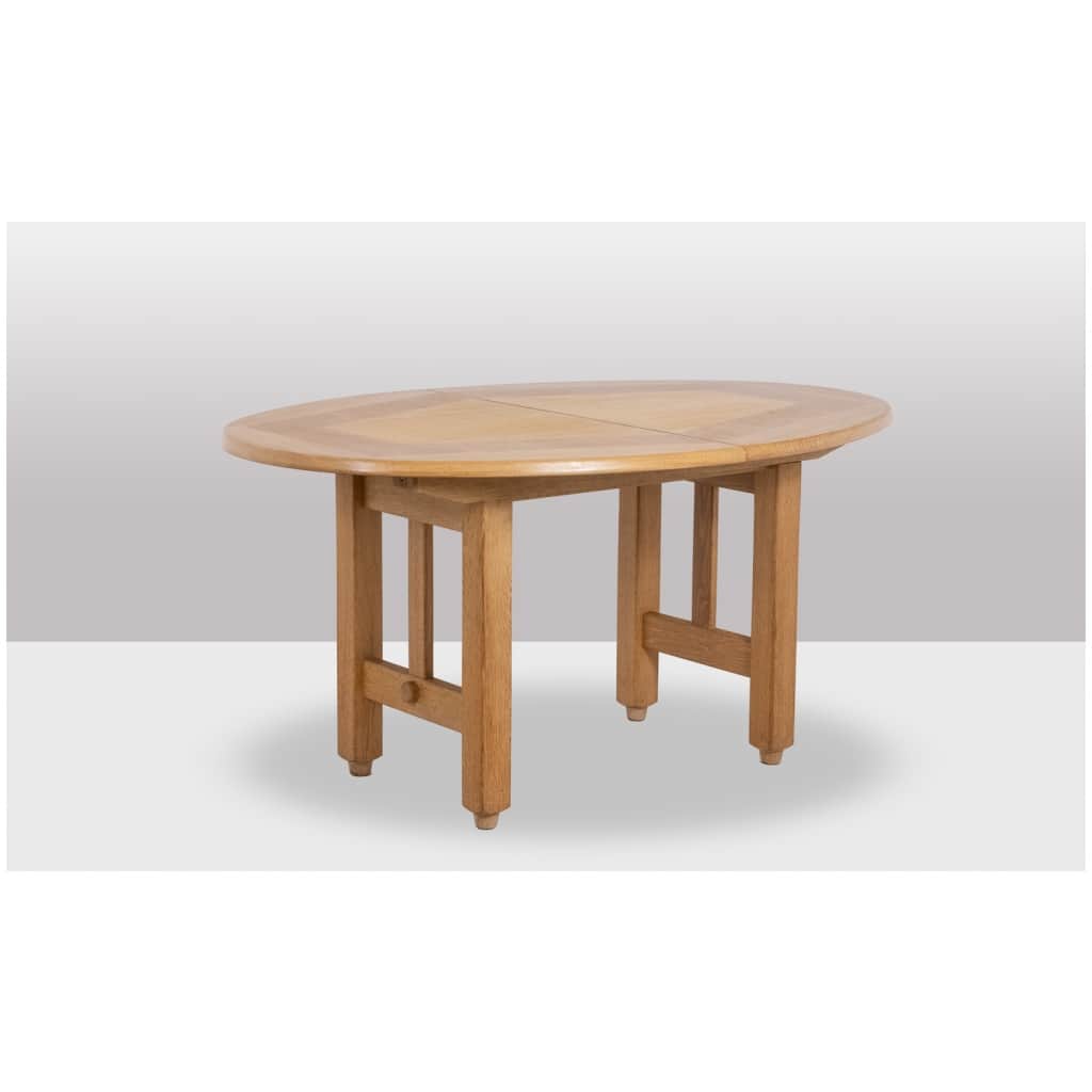 Guillerme and Chambron. Natural oak table. 1970s. 7
