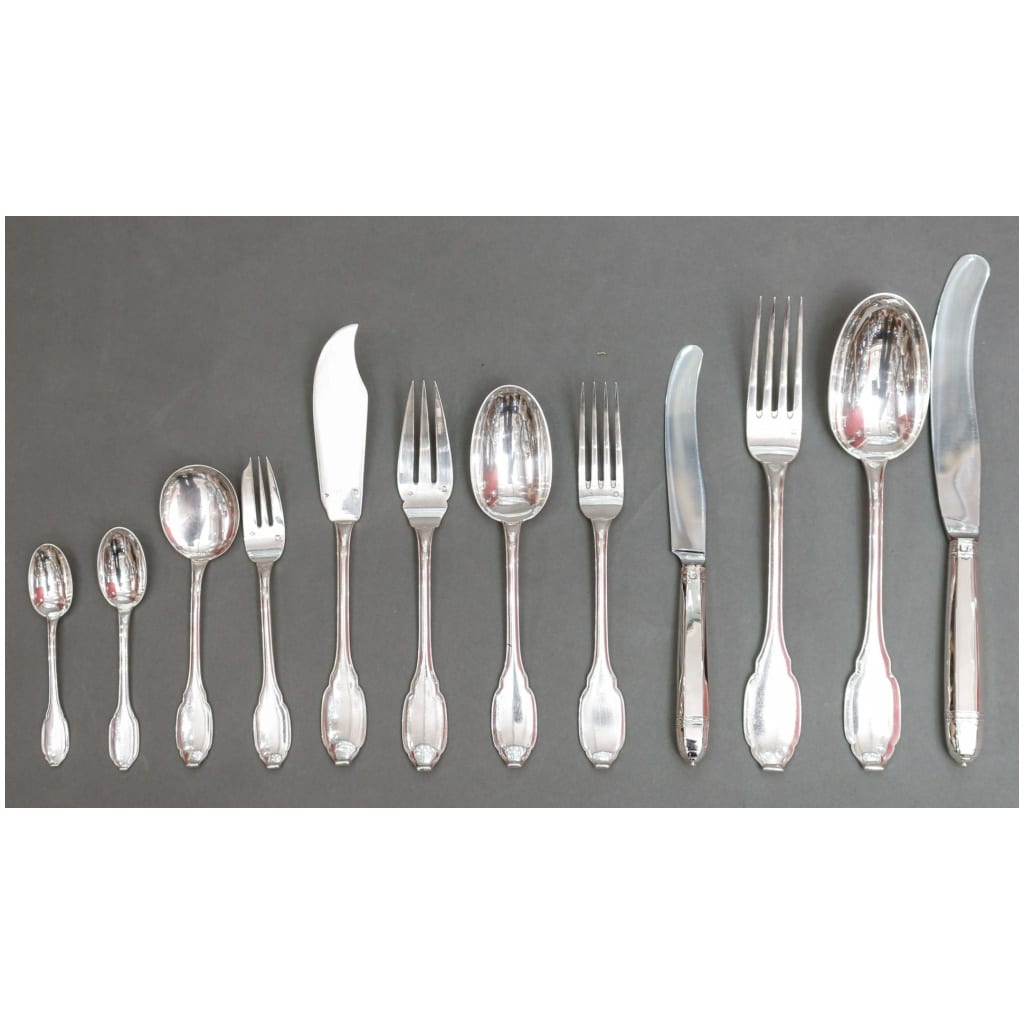 LAGRIFFOUL & LAVAL STERLING SILVER MENAGERE 152 PIECES 14