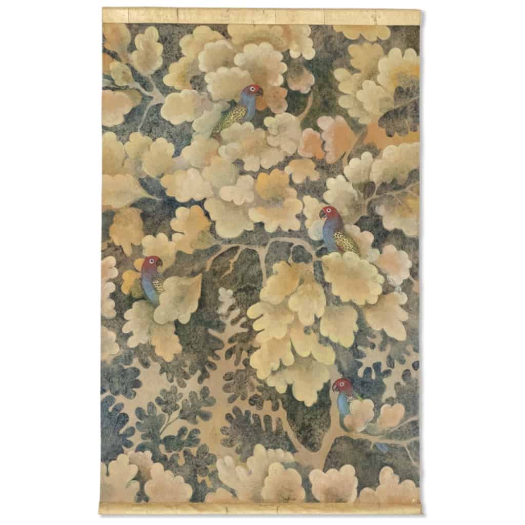 Toile peinte représentant des oiseaux. Travail contemporain. 3