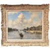 VOLLON Alexis Tableau Debut 20è Paris Remorqueur Sur La Seine Huile Signee Certificat 15