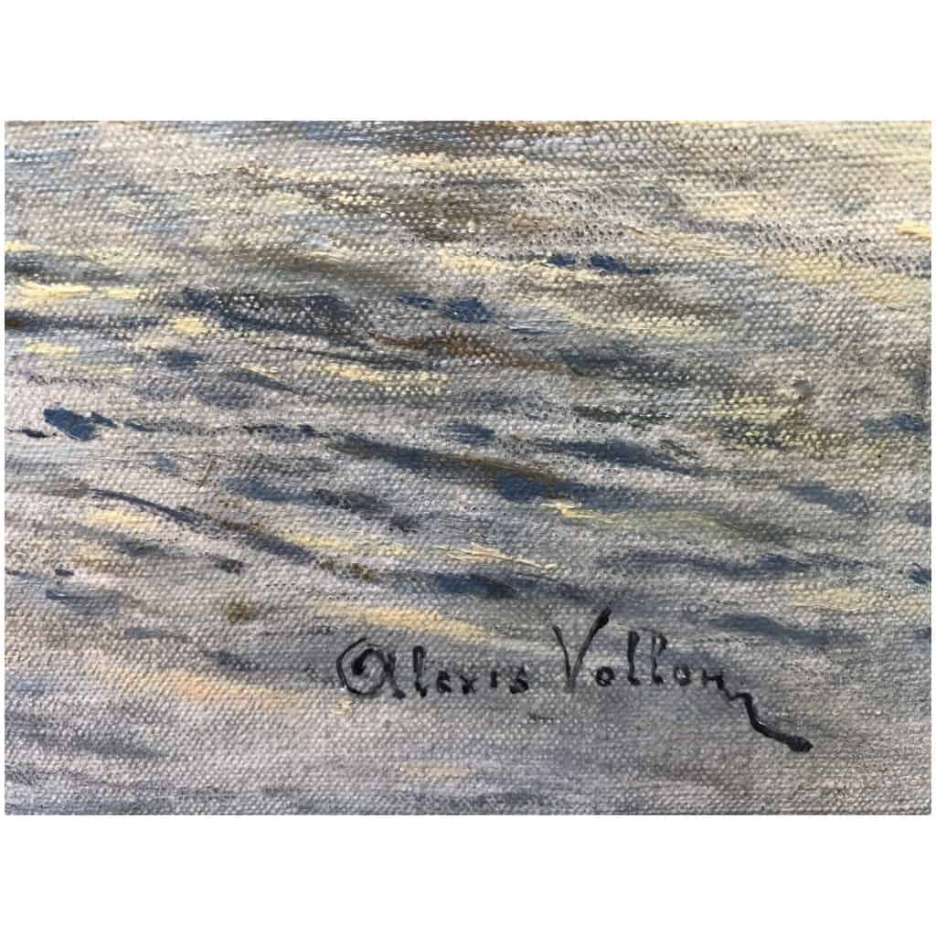 VOLLON Alexis Tableau Debut 20è Paris Remorqueur Sur La Seine Huile Signee Certificat 9