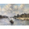 VOLLON Alexis Tableau Debut 20è Paris Remorqueur Sur La Seine Huile Signee Certificat 19