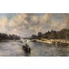 VOLLON Alexis Tableau Debut 20è Paris Remorqueur Sur La Seine Huile Signee Certificat 18