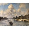 VOLLON Alexis Tableau Debut 20è Paris Remorqueur Sur La Seine Huile Signee Certificat 24