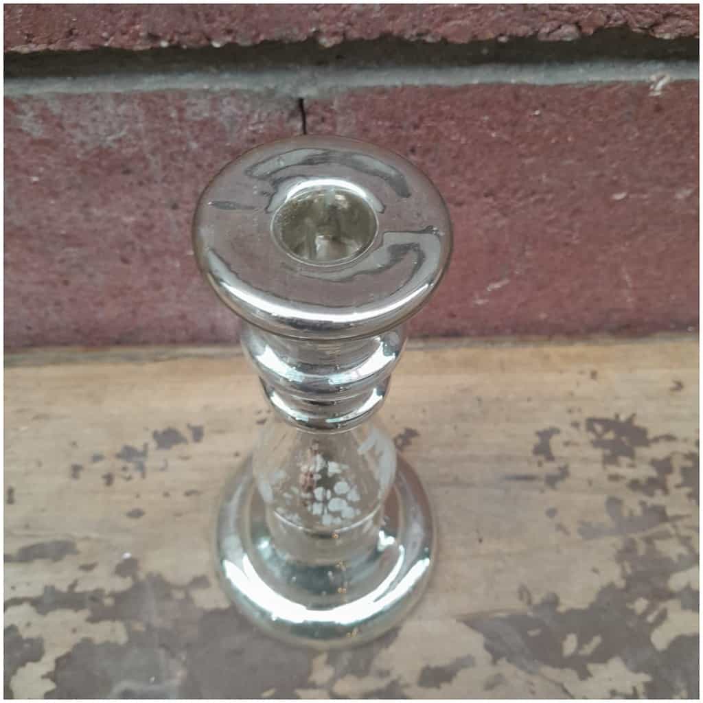 Églomisé glass candle holder, Napoleon III, XIXTH 5