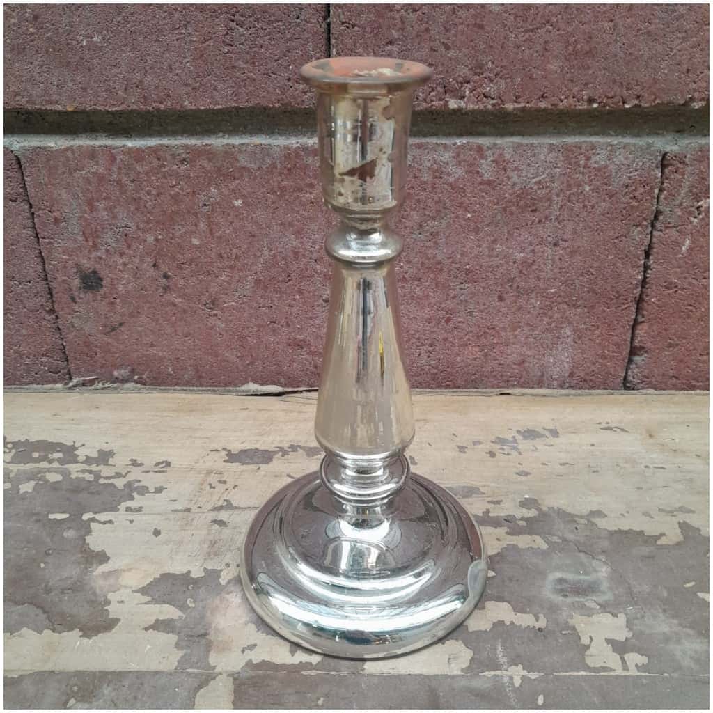 Églomisé blown glass candle holder, Napoleon III, XIXTH 3