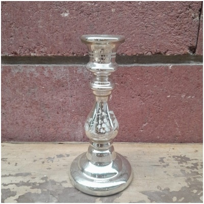 Églomisé glass candle holder, Napoleon III, XIXTH