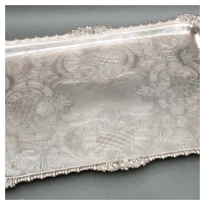 CHARLES NICOLAS ODIOT – STERLING SILVER TRAY XIXE AROUND 1840
