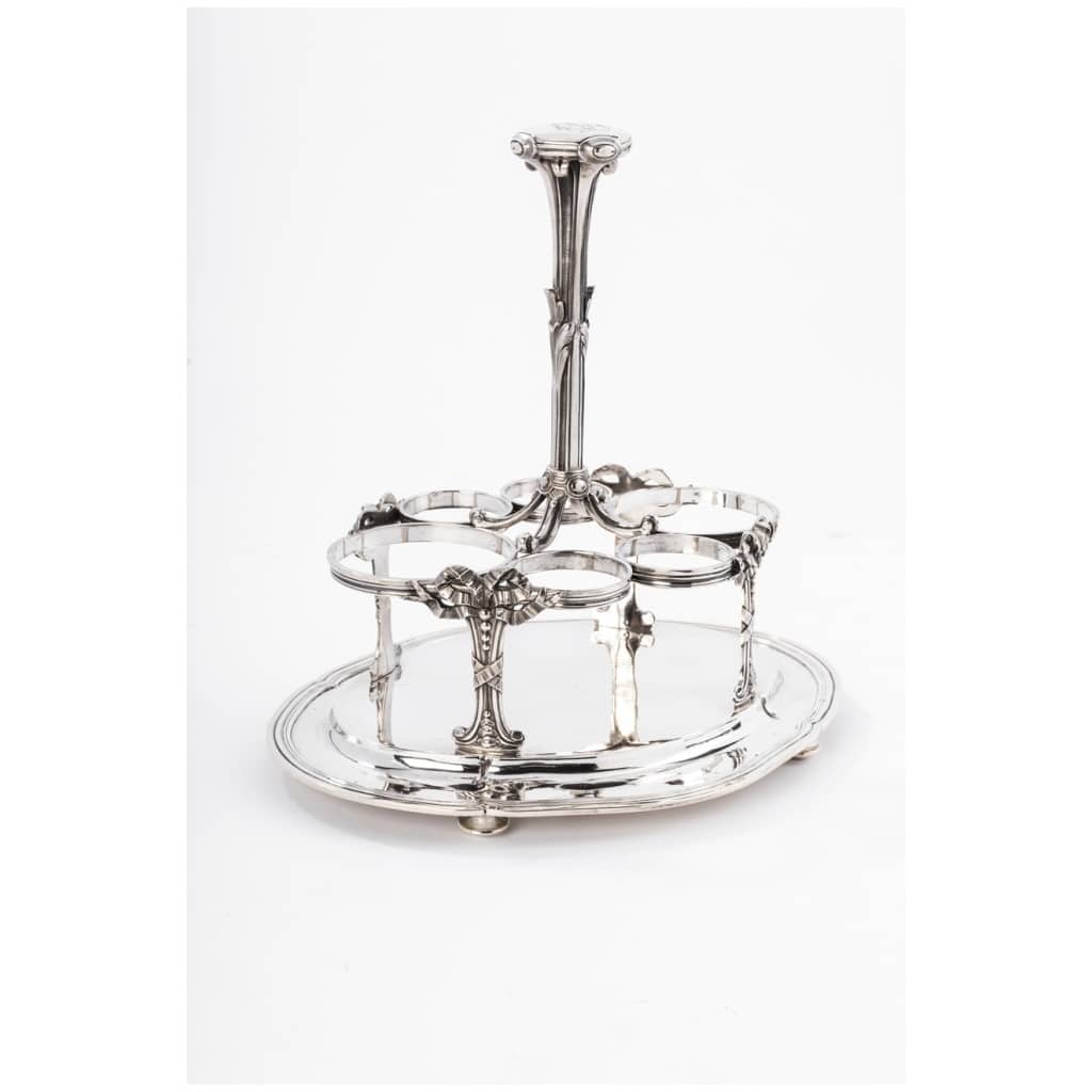 GOLDSMITH ODIOT – OIL/VINEGAR SERVER IN STERLING SILVER and FINE CRYSTAL XIXÈ 12