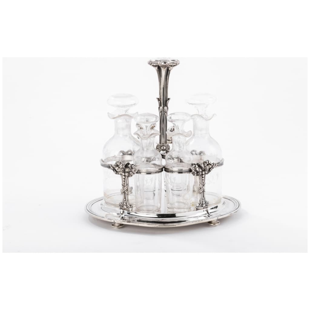 GOLDSMITH ODIOT – OIL/VINEGAR SERVER IN STERLING SILVER and FINE CRYSTAL XIXÈ 7