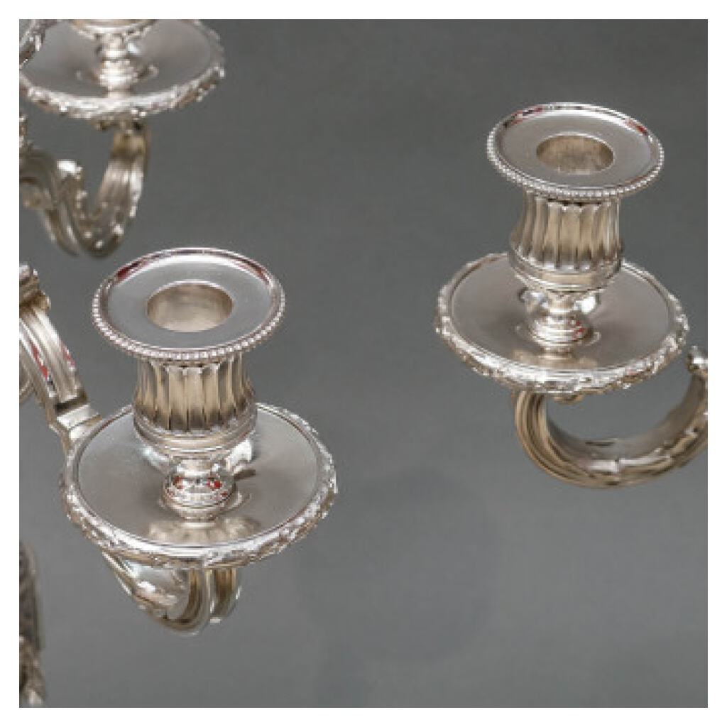 GOLDSMITH: GASTON SIGNARD – PAIR OF STERLING SILVER CANDELABRA EARLY 19TH CENTURY XNUMX