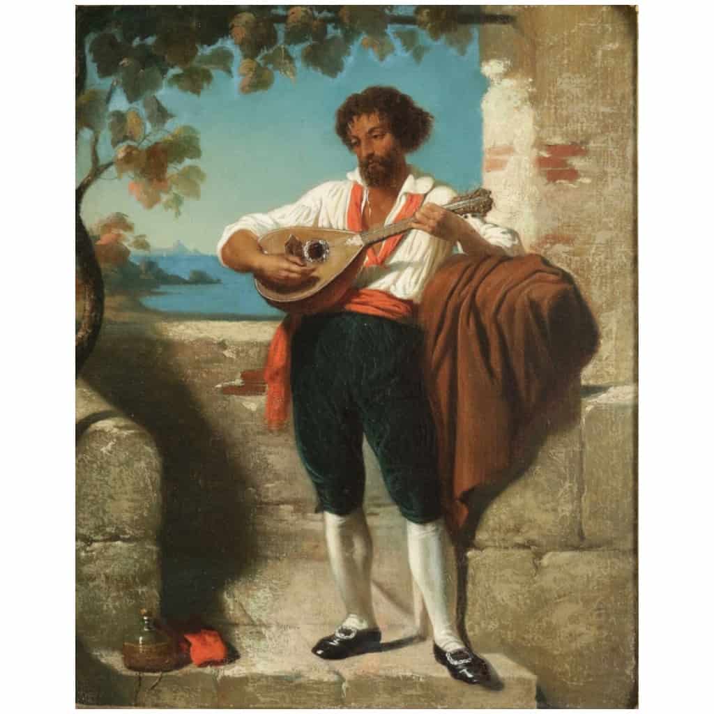 Dominique Louis Papety (1815 – 1849): Paire de portraits représentant un couple de Napolitains 7