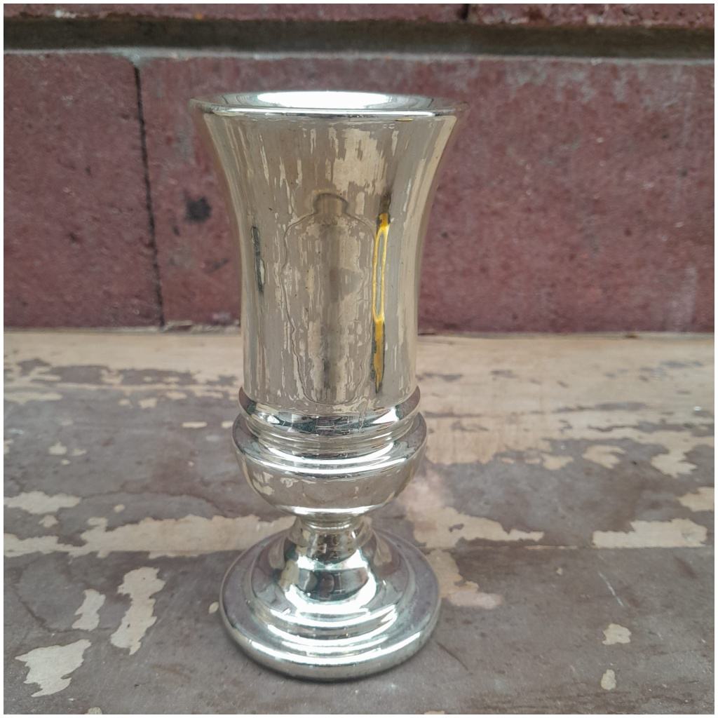 Vase en verre soufflé églomisé, Napoléon III, XIXÈME 4