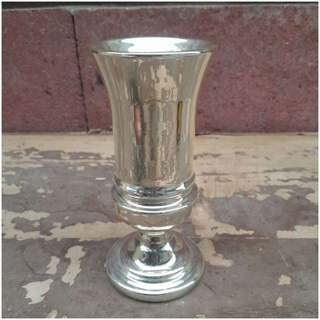 Vase en verre soufflé églomisé, Napoléon III, XIXÈME 7