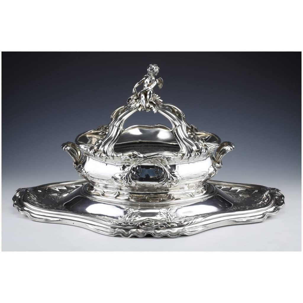 RISLER & CARRE – IMPORTANT STERLING SILVER CENTERPIECE XIXTH CENTURY 5