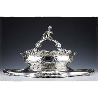 RISLER & CARRE – IMPORTANT STERLING SILVER CENTERPIECE XIXTH CENTURY