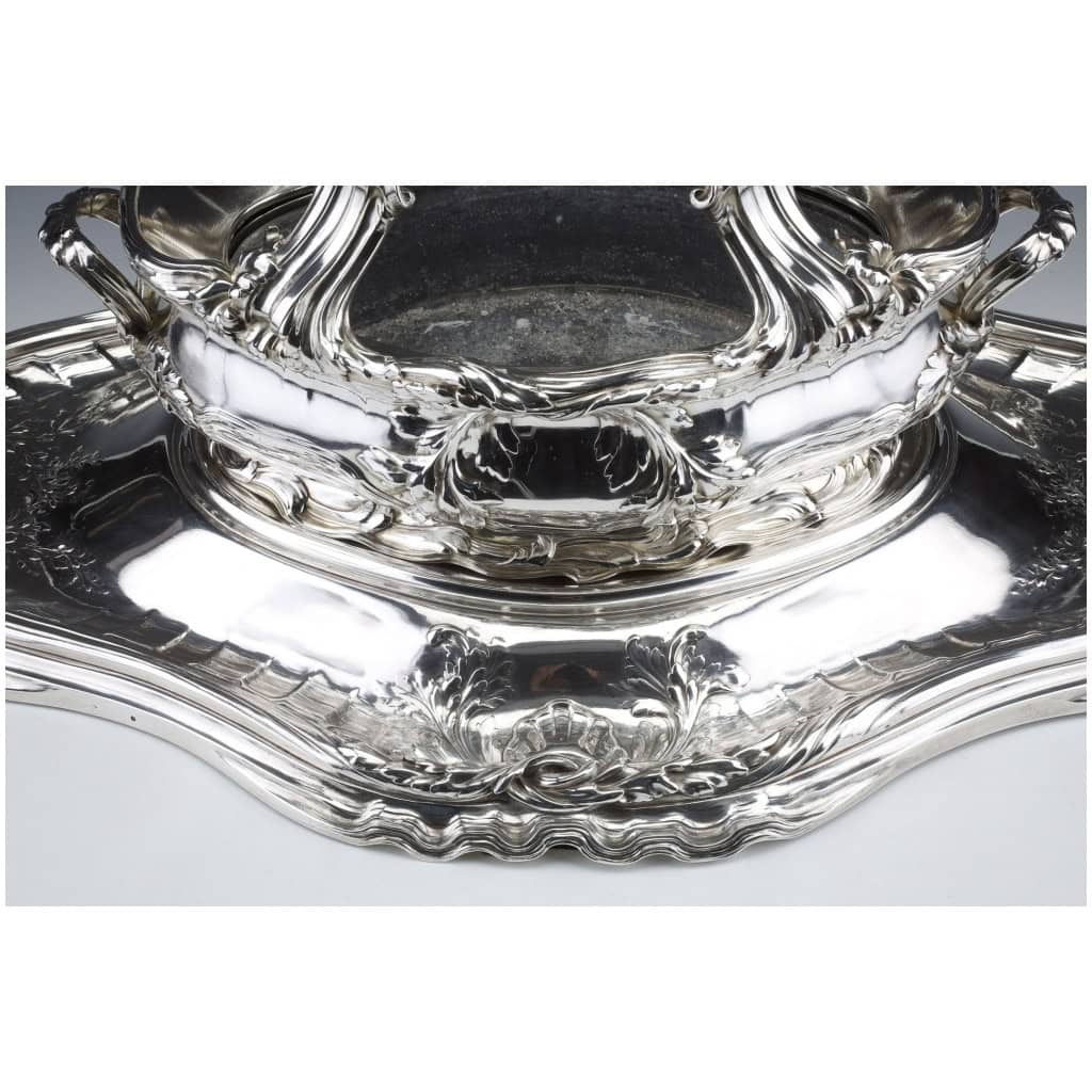 RISLER & CARRE – IMPORTANT STERLING SILVER CENTERPIECE XIXTH CENTURY 8