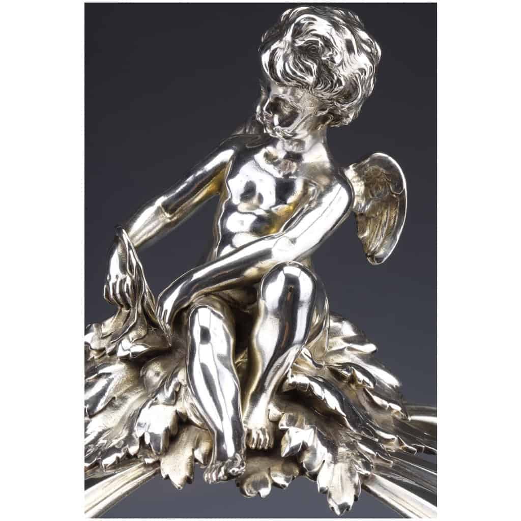 RISLER & CARRE – IMPORTANT STERLING SILVER CENTERPIECE XIXTH CENTURY 16