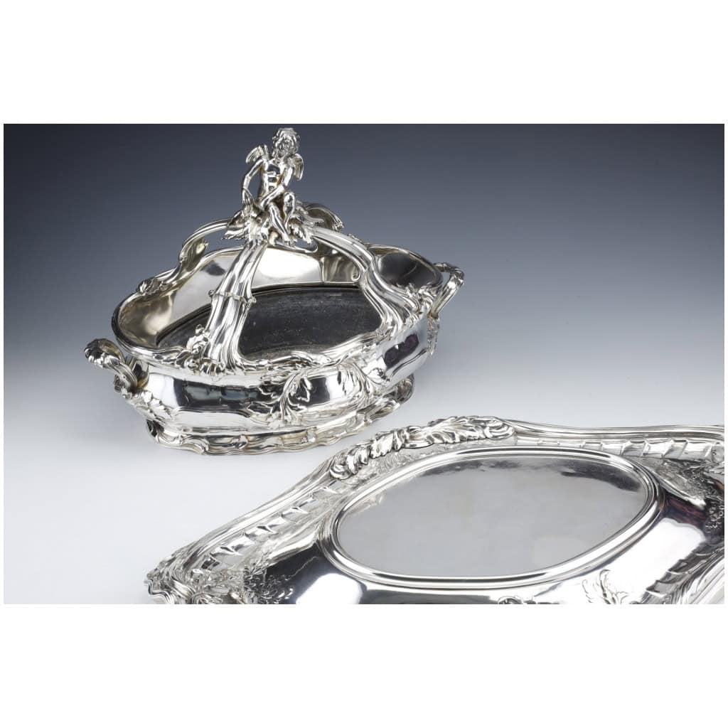 RISLER & CARRE – IMPORTANT STERLING SILVER CENTERPIECE XIXTH CENTURY 32