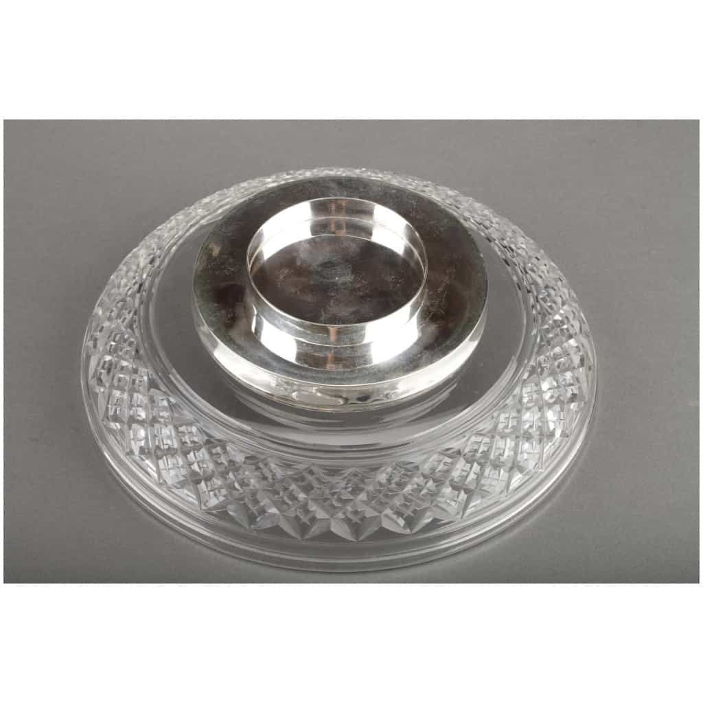 GOLDSMITH CHRISTOFLE – SILVERED BRONZE CENTERPIECE AND CRYSTAL CUT XIXE13