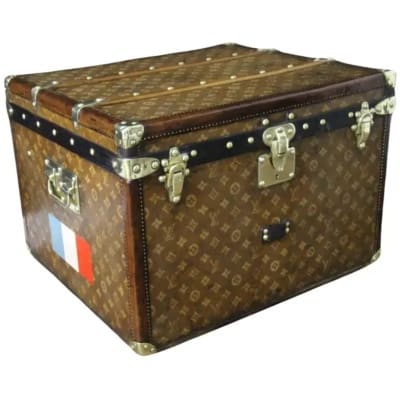 Small Louis Vuitton trunk from the 1890s, Vuitton woven canvas trunk 3