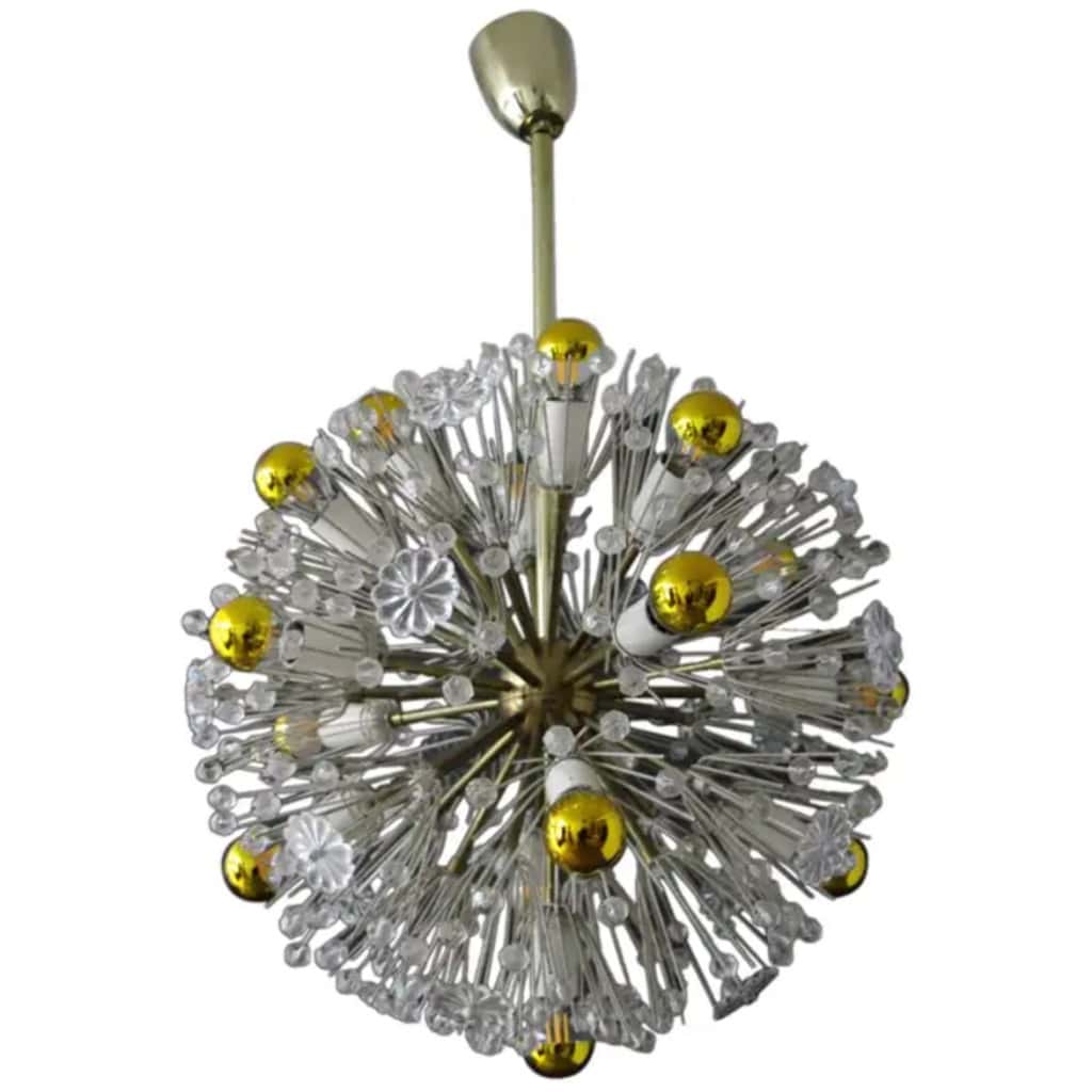 Emil Stejnar Snowflake chandelier, Sputnik snowball chandelier for Nikoll 50 cm 3