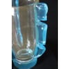 Paire de grands vases en verre de Murano doré et bleu turquoise par Costantini 31