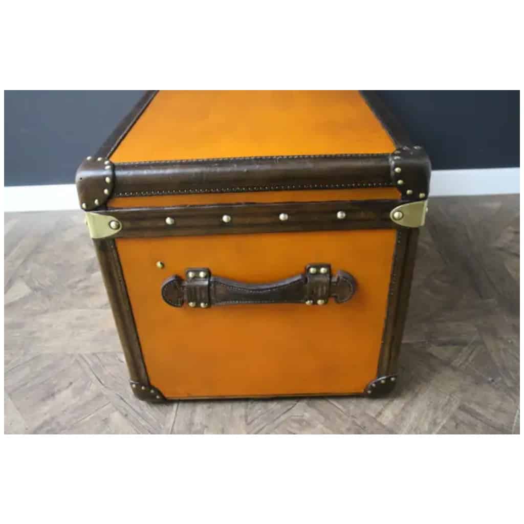 Small orange Louis Vuitton trunk, Small orange Vuitton mail trunk 80 cm 13