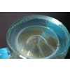Paire de grands vases en verre de Murano doré et bleu turquoise par Costantini 34