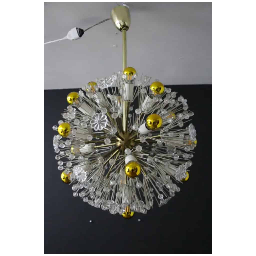 Emil Stejnar Lustre flocon de neige, Lustre spoutnik boule de neige pour Nikoll 50 cm 16