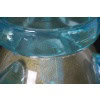 Paire de grands vases en verre de Murano doré et bleu turquoise par Costantini 37