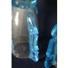 Paire de grands vases en verre de Murano doré et bleu turquoise par Costantini 38