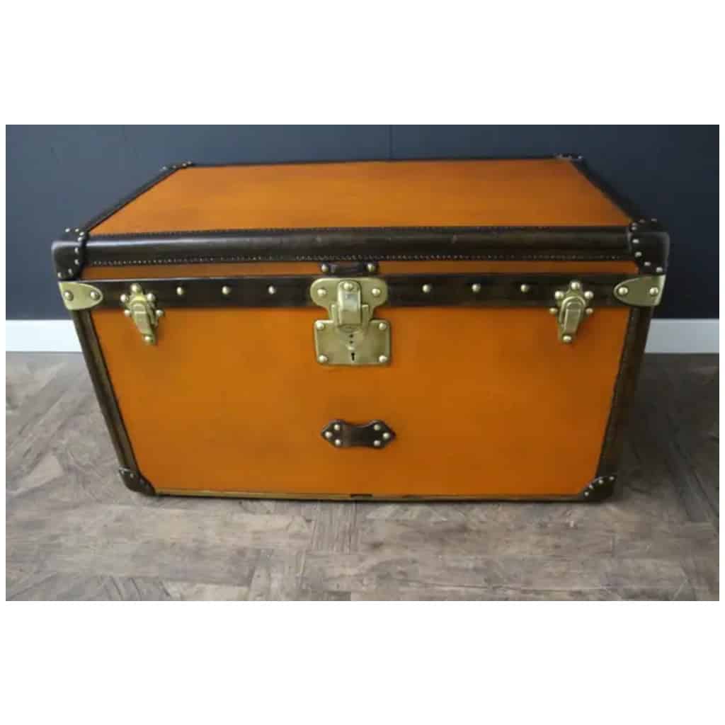 Small orange Louis Vuitton trunk, Small orange Vuitton mail trunk 80 cm 4