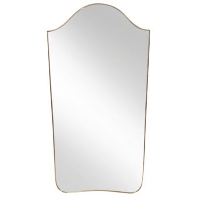 “Gendarme hat” mirror in gilded brass. 1960s.