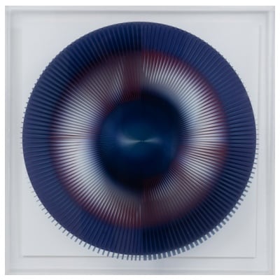 Sérigraphie cinétique représentant un cercle. Travail contemporain.