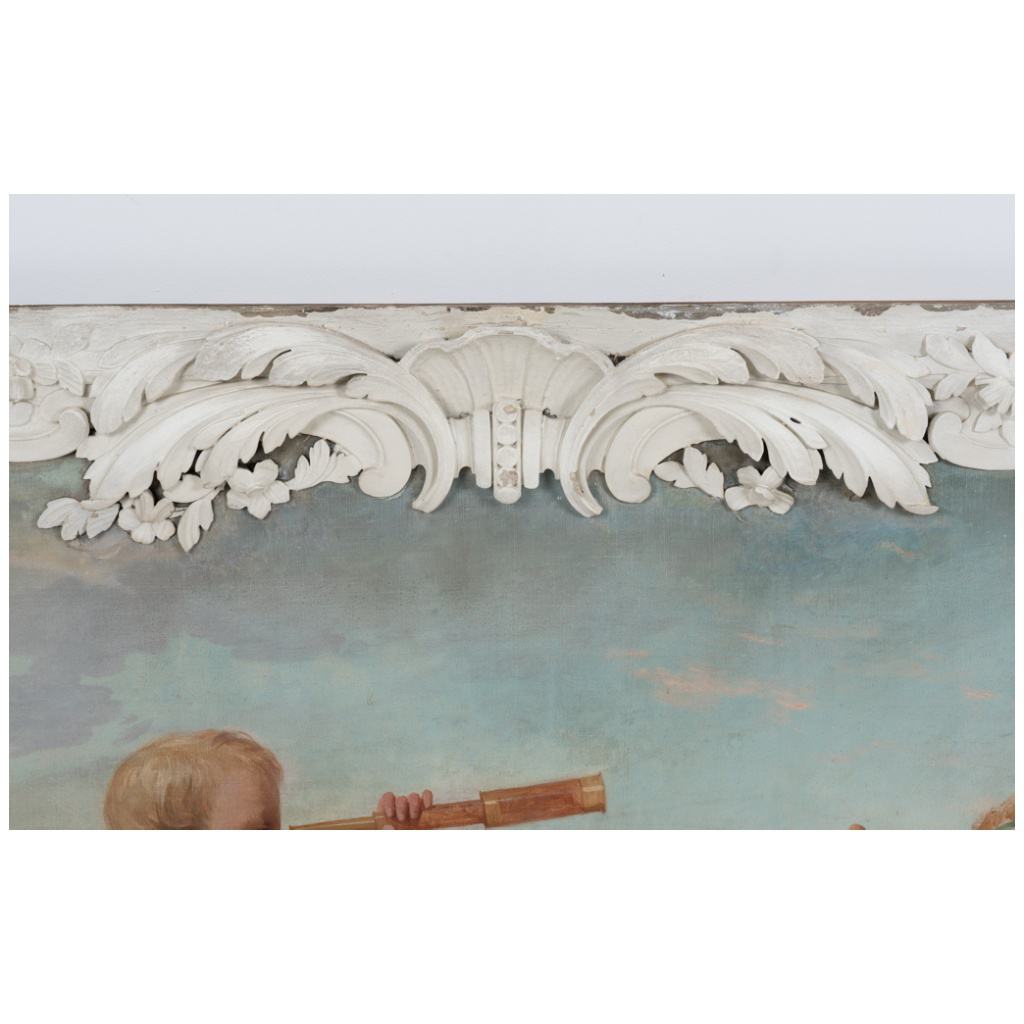 Paire de dessus de portes représentant des allégories. Circa 1880. 7