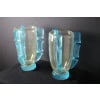 Paire de grands vases en verre de Murano doré et bleu turquoise par Costantini 24