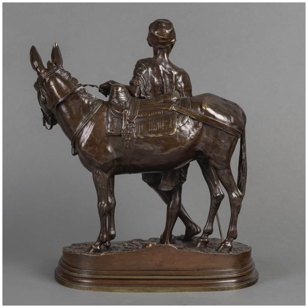 Groupe En Bronze , « L’ Anier Du Caire » , Alfred Dubucand (1828-1894) 8