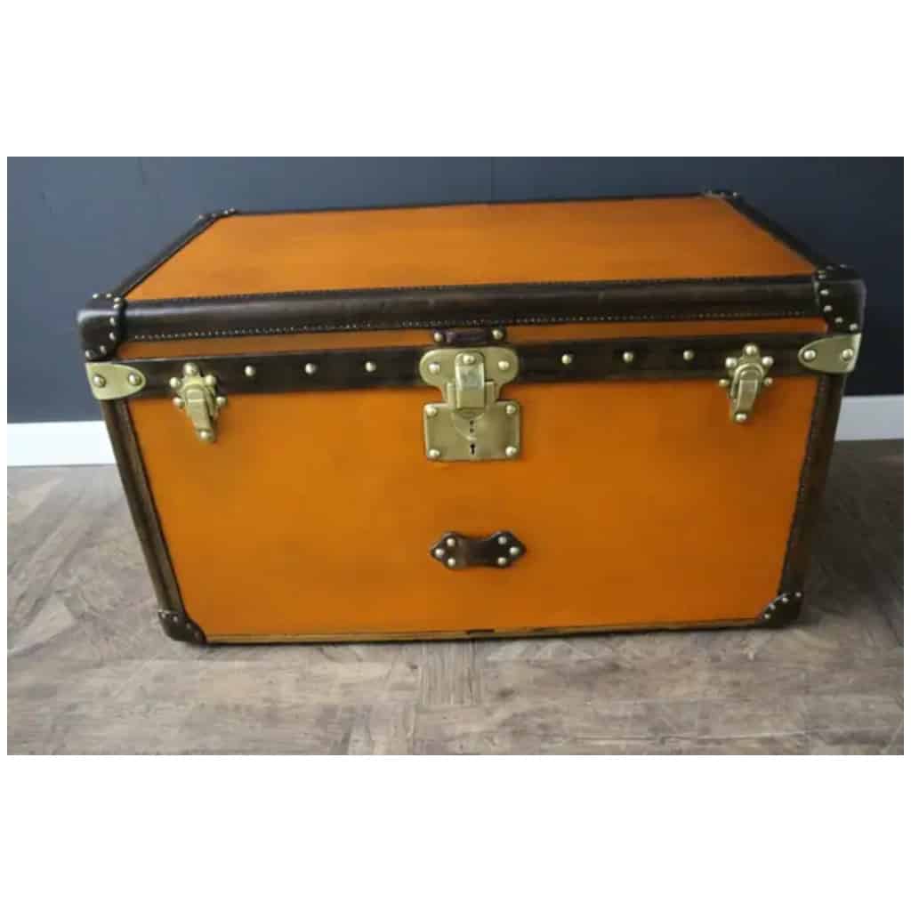 Small orange Louis Vuitton trunk, Small orange Vuitton mail trunk 80 cm 6