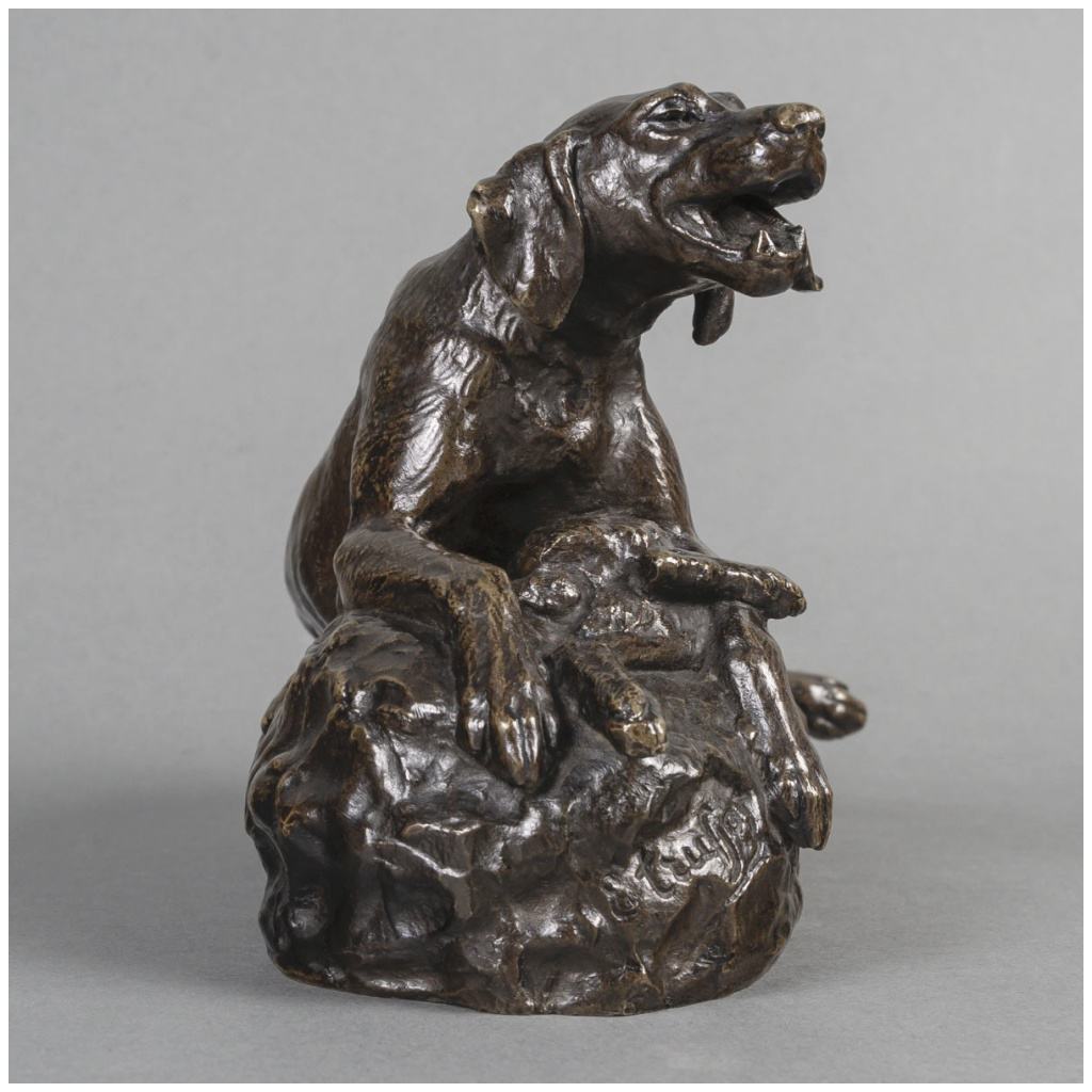 Sculpture – Dog With Hare, Émile – Louis Truffot (1843-1896) – Bronze 6