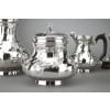 ORFÈVRE BOIN TABURET – SERVICE THÉ/CAFÉ 4 PIÈCES EN ARGENT MASSIF ET SON SAMOVAR EN MÉTAL ARGENTÉ XIXÈ 20