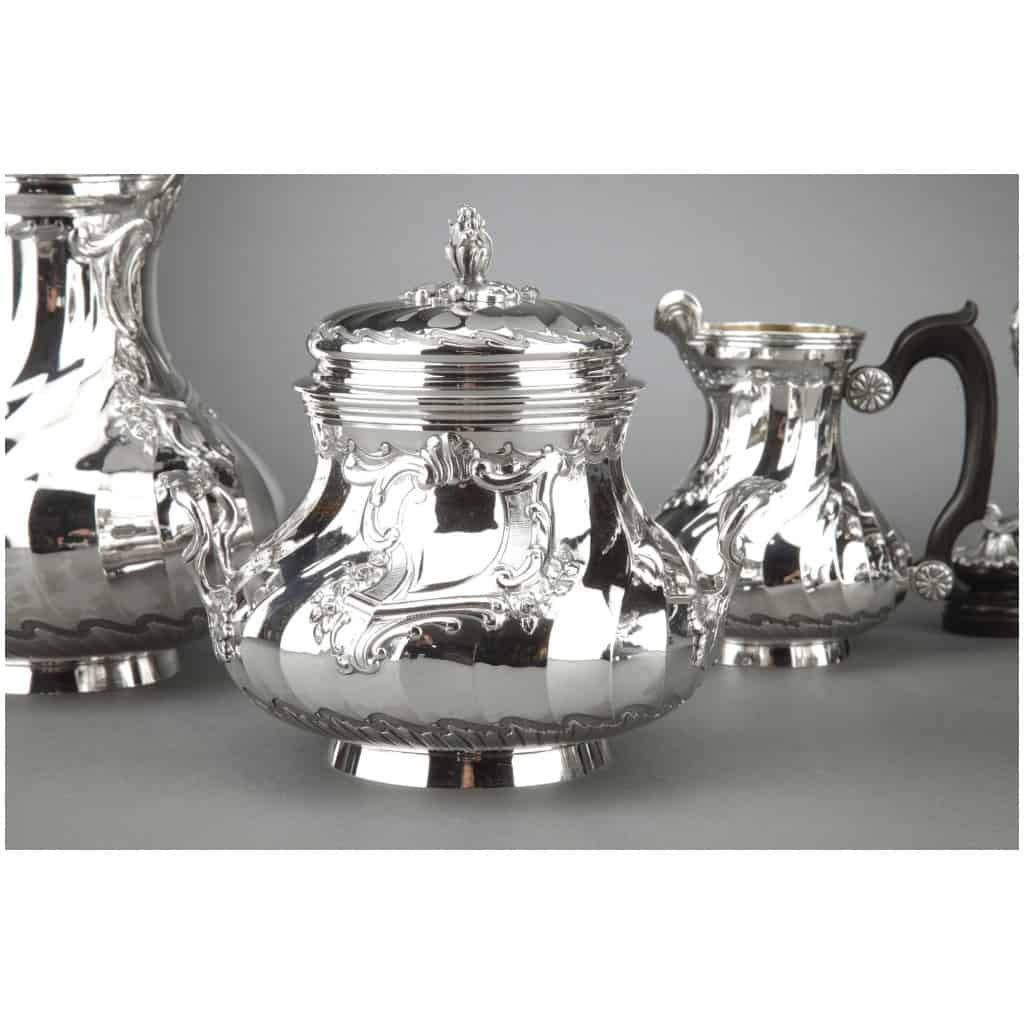 GOLDsmith BOIN TABURET – 4-PIECE TEA/COFFEE SERVICE IN STERLING SILVER AND ITS SAMOVAR IN SILVER METAL XIXÈ 7