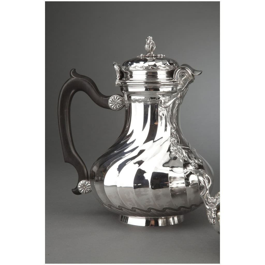 GOLDsmith BOIN TABURET – 4-PIECE TEA/COFFEE SERVICE IN STERLING SILVER AND ITS SAMOVAR IN SILVER METAL XIXÈ 8